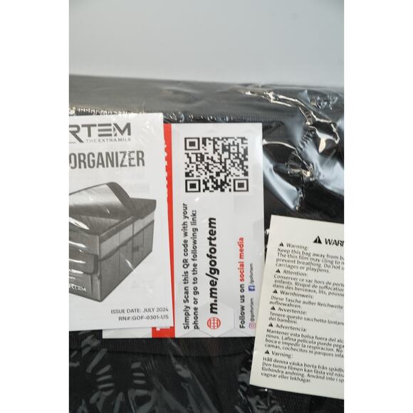 FORTEM Trunk Organizer with Lid – Collapsible Storage Bin, Black - Picture 3 of 4